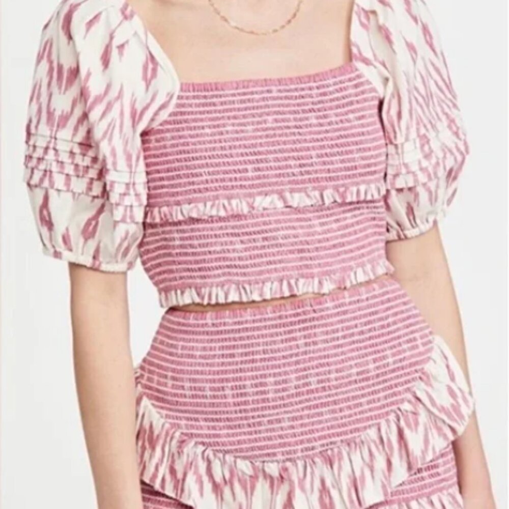 SAYLOR Pink Ikat Keka Skirt Set | Size M Coord Set